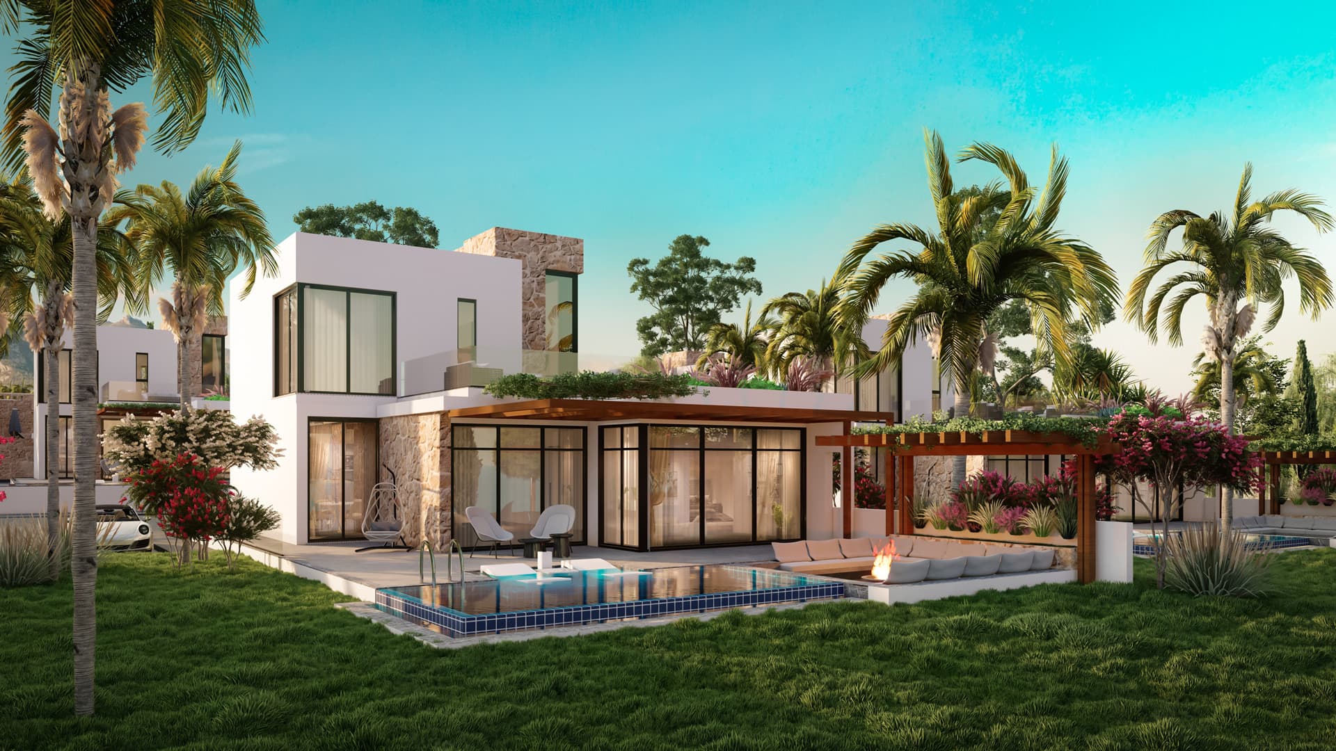 Villa mit Pool (Visualisierung)